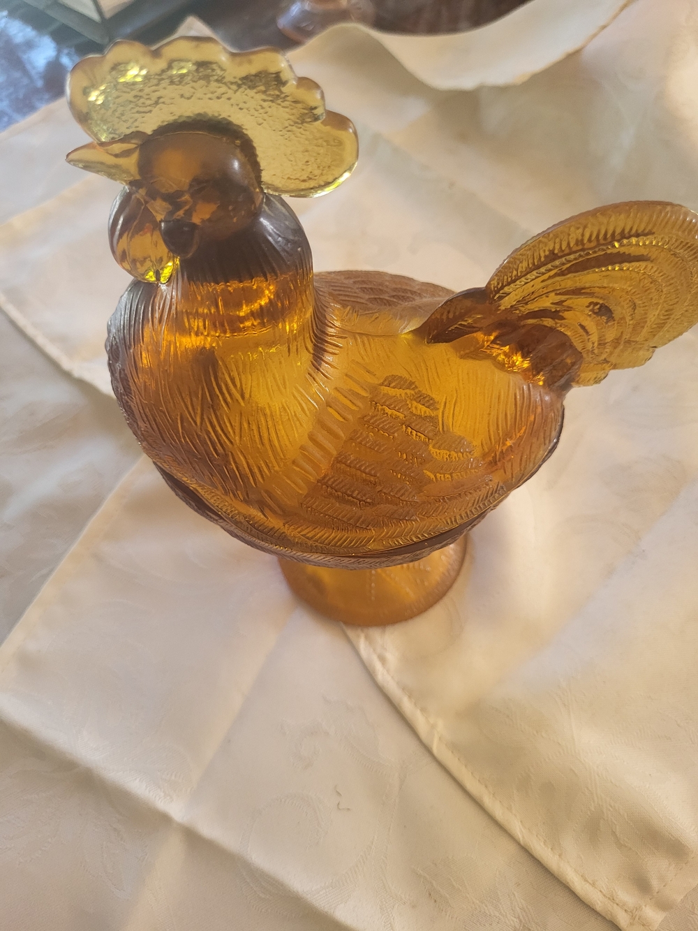 Vintage Skyie McGhie Amber Lidded Turkey B2